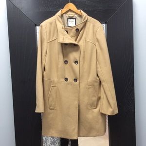 Old Navy tan wool blend peacoat size XL